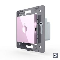 Одноклавишный проходной сенсорный выключатель Module, цвет розовый (механизм) Livolo