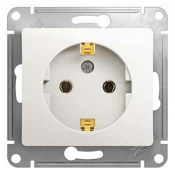 GLOSSA  Механизм розетки без лицевой панели СУ 1 мест. с зазем. 16А перламутр IP20 Schneider Electric