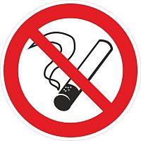 Знак P 01 "Запрещается курить" ф300 мм, пластик ГОСТ Р 12,4,026-2001 EKF