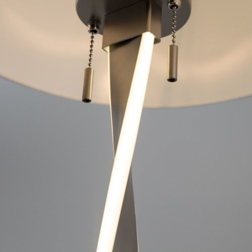 Торшер со светодиодной подсветкой 1*E27 60Вт сатинированный никель IP20 Titan (992 белый / никель) Bogate's фото 4