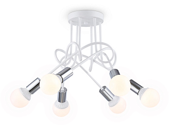 Потолочный светильник в стиле лофт TR80417/5 WH/CH белый/хром E27/5 max 60W D690*370 Ambrella Light