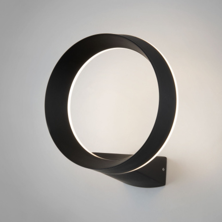 Уличный настенный светодиодный светильник 12Вт 4000К черный IP54 Ring (a054933) Elektrostandard
