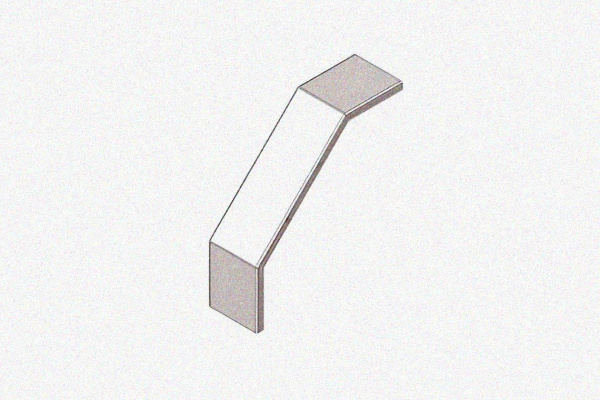 Крышка лотка замкового КЛСЗ 300х100-90 УТ1,5 для поворота трассы вниз на 90, горячее цинкование, S1,5