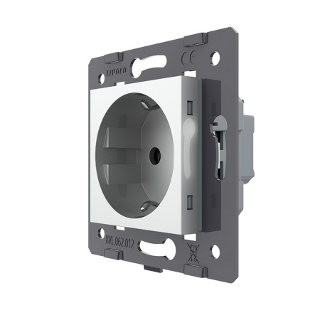 Розетка электрическая с заземлением защитными шторками 16A, зажимы, цвет серый (механизм) Livolo Розетка электрическая с заземлением защитными шторками 16A, зажимы, цвет серый (механизм) Livolo
