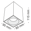Потолочный светильник 1*GU10 50Вт Черный IP65 Sirius C030CL-01B Technical