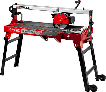 Электроплиткорез "Мастер", длина реза 920 мм, диск 200 мм, глубина реза 90°-32мм/45°-28мм, стол 960x400 мм, 1000Вт ЗУБР