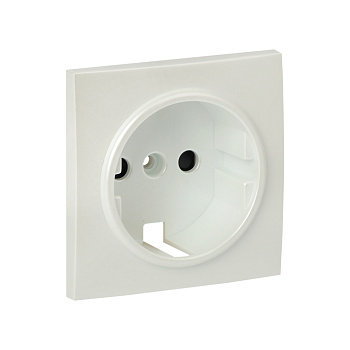 Валенсия Лицевая панель розетки 1-местной с/з 16А жемчуг с защ, штор, EKF