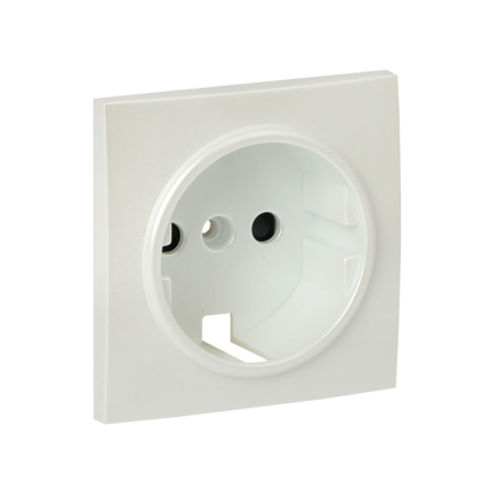 Валенсия Лицевая панель розетки 1-местной с/з 16А жемчуг с защ, штор, EKF