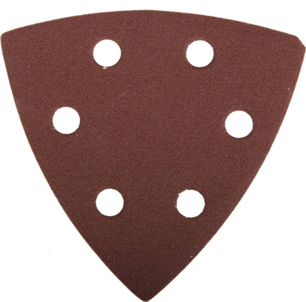 Треугольник шлифовальный "Мастер" универсальный на велкро основе, 6 отверстий, Р180, 93х93х93мм, 5шт ЗУБР