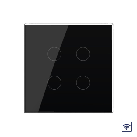 Сенсорный радиоуправляемый выключатель 4 клавиши 1 пост Черный UK стандарт Livolo