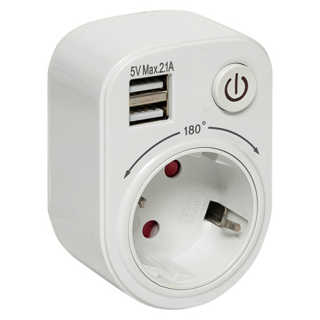 Розеточный блок SB-01 (розетка 2P+E 16А, 2 USB разъема 5V 2,1A) PROxima EKF