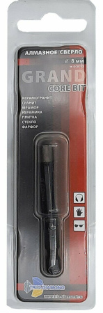 Коронка алмазная по керамограниту 8 мм Серебряная пайка GCB753 Trio-Diamond