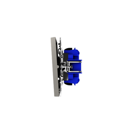 Проходной переключатель встраиваемый Voltum S70 двухклавишный с подсветкой 10А, (кашемир)