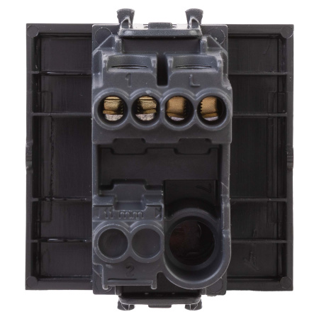 Выключатель одноклавишный модульный, "Avanti", "Черный матовый", 2 модуля DKC