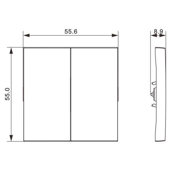 Donel A07 матовый серый клавиша 2-я, серия DB