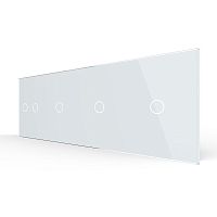 Панель для четырех сенсорных выключателей, 5 клавиш (2+1+1+1), цвет белый, стекло Livolo