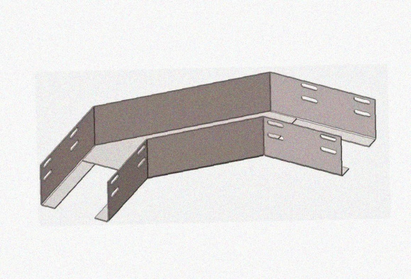 Лоток угловой глухой КГГ 300х50-135 УТ1,5 поворот на 135, горячее цинкование S1,5