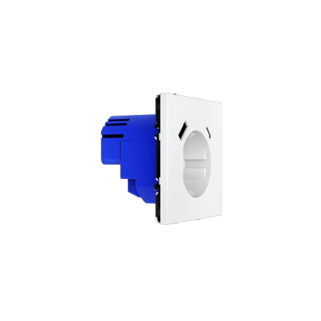 Розетка встраиваемая Voltum S70 с заземлением и защитными шторками, 16А, с USB, A+C, (белый матовый)