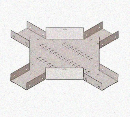 Лоток крестообразный перфорированный КМ 200х100 УТ1,5, горячее цинкование S1,5