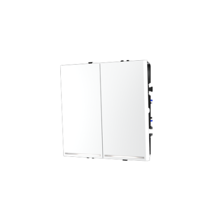 Выключатель встраиваемый Voltum S70 двухклавишный с подсветкой 10А, (белый матовый)