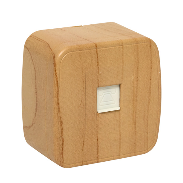 Минск Розетка Phone 1-местная ОП светлое дерево EKF