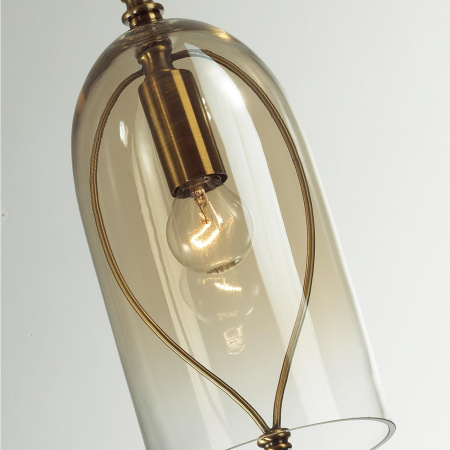 Подвес E14 1*40W BELL бронзовы/коньячный/стекло ODEON LIGHT
