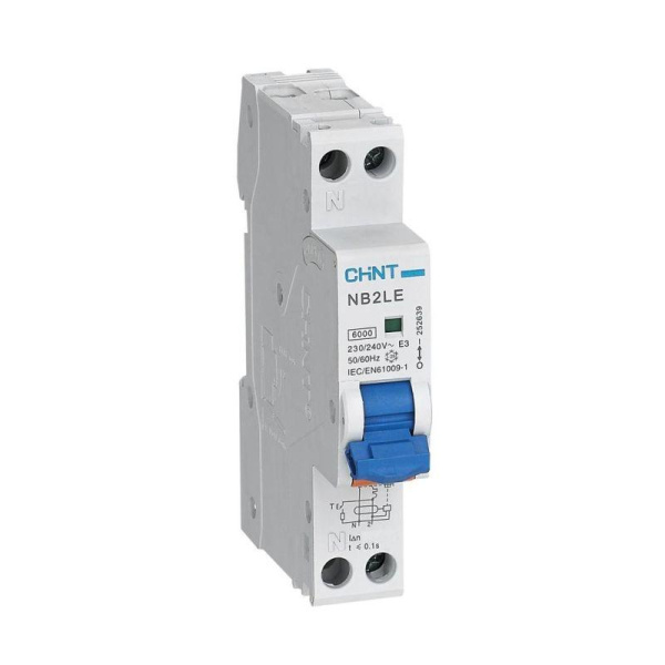 Дифференциальный автоматический выключатель NB2LE 1П+N 40А 30мА 1мод., х-ка С, электронный тип А, 6кА CHINT Дифференциальный автоматический выключатель NB2LE 1П+N 40А 30мА 1мод., х-ка С, электронный тип А, 6кА CHINT