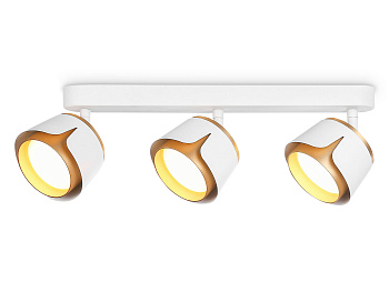 Настенно-потолочный поворотный спот со сменной лампой TN71235/3 WH/GD белый/золото GX53/3 380*100*147 Ambrella Light