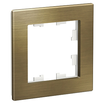 ATLASDESIGN NATURE Рамка горизонт/вертик 1 пост металл латунь IP20 Schneider Electric