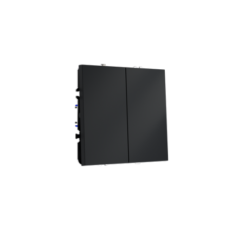 Выключатель с самовозвратом встраиваемый Voltum S70 двухклавишный 10А, (графит)