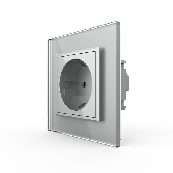 Розетка 1 модуль Серая Livolo Розетка 1 модуль Серая Livolo