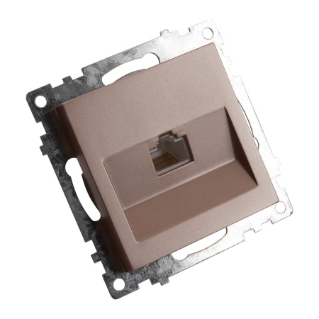 Розетка компьютерная 1-местная RJ-45 (механизм), STEKKER GLS00-7107-02, серия Катрин, шампань Розетка компьютерная 1-местная RJ-45 (механизм), STEKKER GLS00-7107-02, серия Катрин, шампань