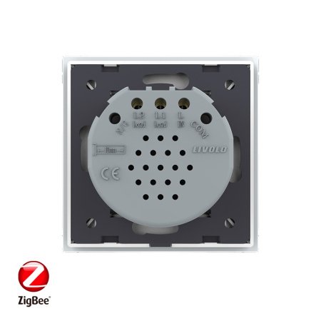 Сенсорный выключатель ZigBee (Wi-Fi) 2 клавиши 1 пост Белый Livolo