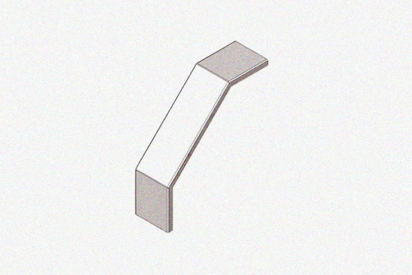 Крышка лотка замкового КЛСЗ 300х80-90 УТ1,5 для поворота трассы вниз на 90, оцинкованный лист S1,0