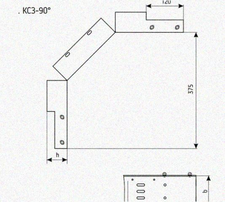 Лоток замковый перфорированный КСЗ 100х85-90 УХЛ1 для поворота трассы вниз на 90, горячее цинкование, S1,5