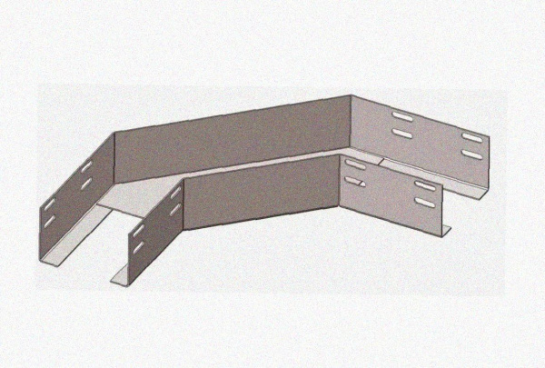 Лоток угловой замковый перфорированный КГЗ 50х50-135 УХЛ1 поворот на 135, горячее цинкование, S1,5
