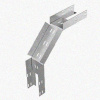 Лоток замковый перфорированный КСЗ 400х100-90 УТ1,5 для поворота трассы вниз на 90, оцинкованный лист, S0,8