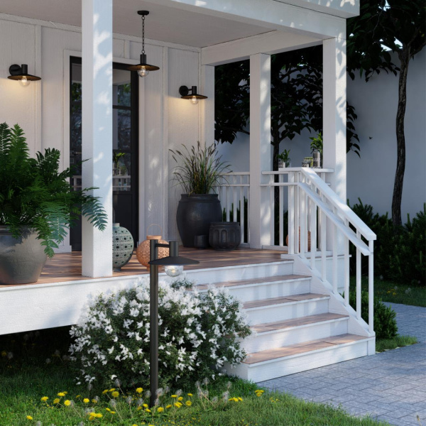 Ландшафтный настенный св-к E27 1*40W IP44 FURCADIA черный/стекло ODEON LIGHT