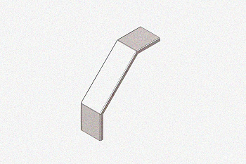 Крышка лотка замкового КЛСЗ 300х80-90 УХЛ1 для поворота трассы вниз на 90, оцинкованный лист, S1,2