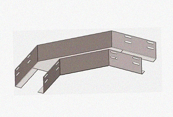 Лоток угловой замковый глухой КГЗГ 50х50-90 УХЛ1 поворот на 90, горячее цинкование, S1,5