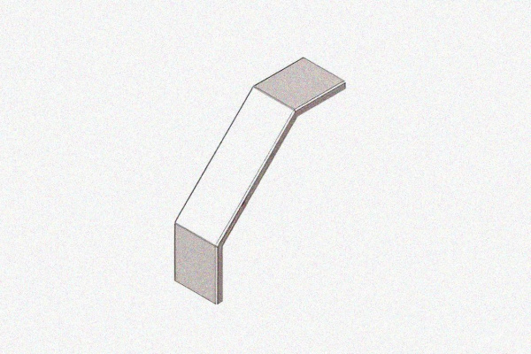 Крышка лотка замкового КЛСЗ 300х80-90 УХЛ1 для поворота трассы вниз на 90, оцинкованный лист, S1,2