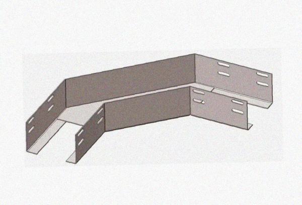 Лоток угловой замковый глухой КГЗГ 50х50-90 УХЛ1 поворот на 90, горячее цинкование, S1,5