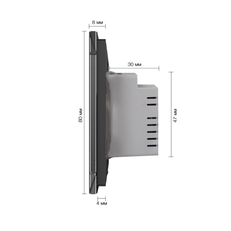 Трехклавишный сенсорный выключатель EU стандарт, 1 пост, цвет черный Livolo