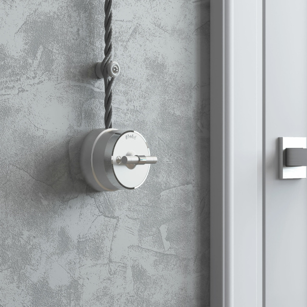 Выключатель на 4 положения двухклавишный (серебро матовый/хром) Vintage ОУ IP20 Werkel