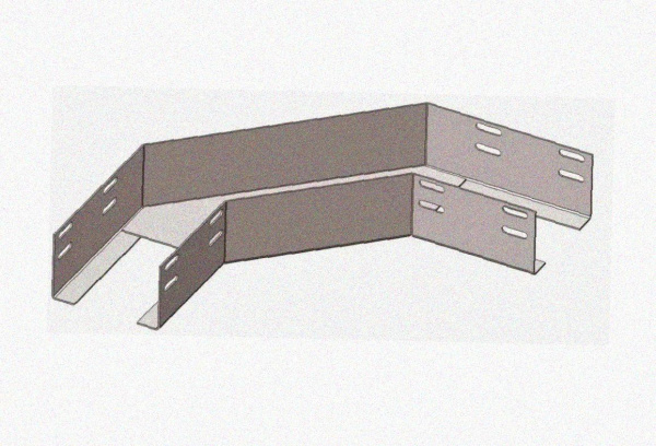 Лоток угловой замковый перфорированный КГЗ 100х80-90 УТ1,5 поворот на 90, нержавеющая сталь, S0,8