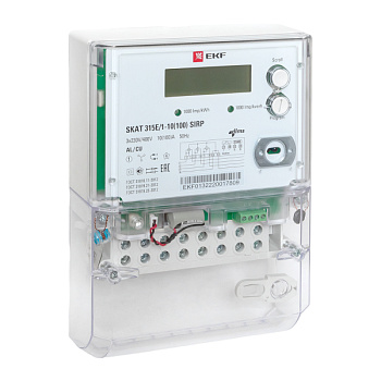 Счётчик электрической энергии трехфазный многотарифный SKAT 315E/1-10(100) SIRP PROxima EKF