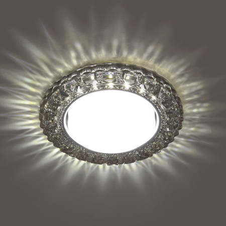 Светильник встр. с белой LED подсветкой 4000К Feron CD4045 потолочный GX53 без лампы, серый, хром