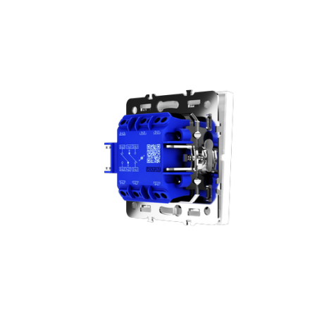 Проходной переключатель встраиваемый Voltum S70 двухклавишный с подсветкой 10А, (белый глянцевый)