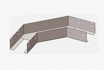 Лоток угловой перфорированный КГ 300х65-135 УТ1,5 поворот на 135, горячее цинкование, S1,5