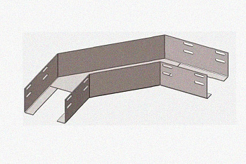 Лоток угловой перфорированный КГ 100х50-90 У3 поворот на 90, окрашенный, S1,0